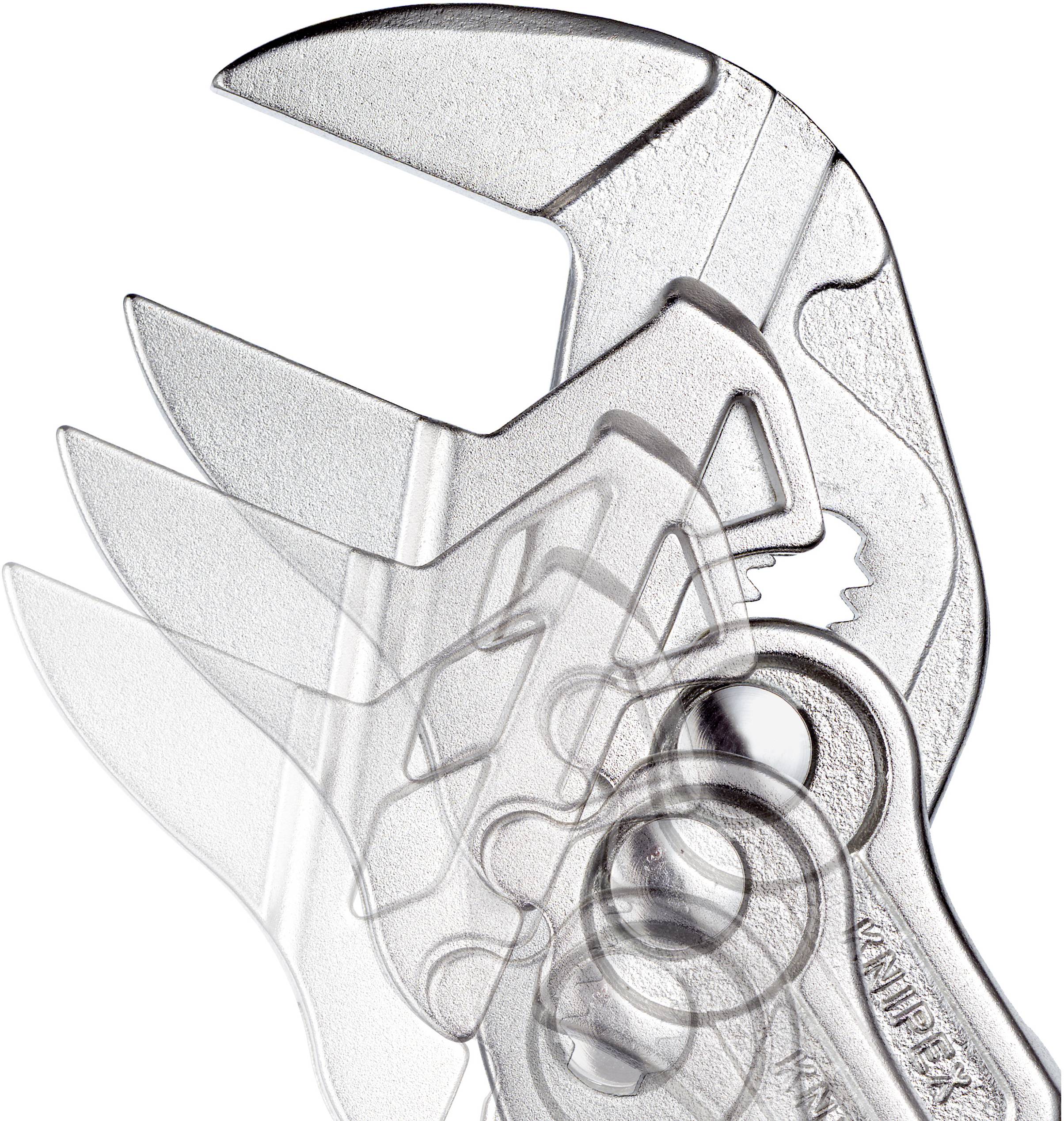 An adjustable spanner showing progressive size markings to demonstrate its adaptability.