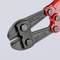A bolt cutter with red handles and black jaws, manufactured in Germany, suitable for hard materials up to 48 HRC.