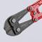 A red bolt cutter with the label 'Made in Germany'. Suitable for cutting wire, action mechanism clearly visible.