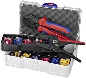 Knipex  97 90 22 Crimper  Insulated cable lugs, Insulated connectors, Insulated butt connectors 0.5 up to 6 mm² Incl. cable stripper, Incl. crimp set and case
