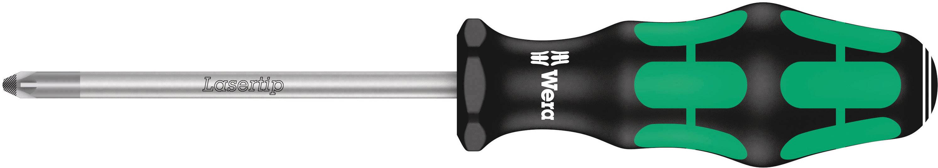 A cross-head screwdriver with a black handle and green rubber elements, marked with 'Kraftform' and brand logo.