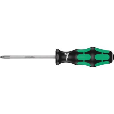 A cross-head screwdriver with a black handle and green rubber elements, marked with 'Kraftform' and brand logo.