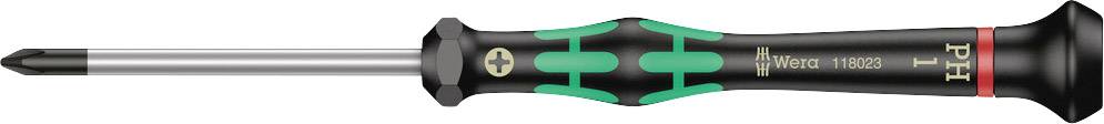 A PH0 screwdriver with a green-black handle and cross-head blade, suitable for precision mechanical work.