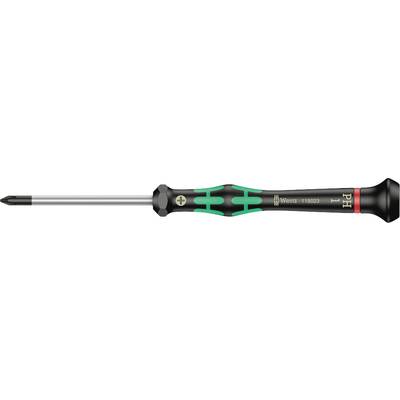 A PH0 screwdriver with a green-black handle and cross-head blade, suitable for precision mechanical work.