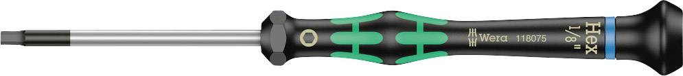 Black screwdriver with green handle, marked with '3x 1' and 'Wera 1120'.