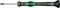 Screwdriver with a black handle, green pattern and metal tip, suitable for Torx screws, size TX 4.