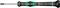 A screwdriver with a black handle and green accents, Torx tip. On the handle is written 'Wera 1160/62'.