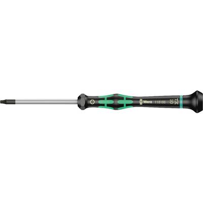 Screwdriver with green and black handle, suitable for precision work, displaying brand name and model number.