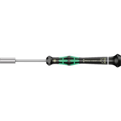 Screwdriver with a black handle and green accents, ideal for precision work. Model number '116387' printed on it.