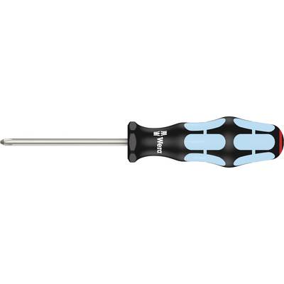 A cross-head screwdriver with an ergonomic handle and Wera logo, suitable for precise screw fastenings.