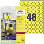 Avery Zweckform L6128-20 Weather-proof film labels, Ø 30 mm, 20 sheets/960 labels, yellow