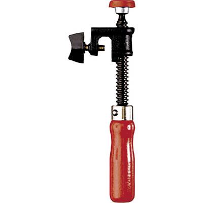 A red screwdriver with a wooden handle and black head, used for gripping or holding objects. Suitable for mechanical work.