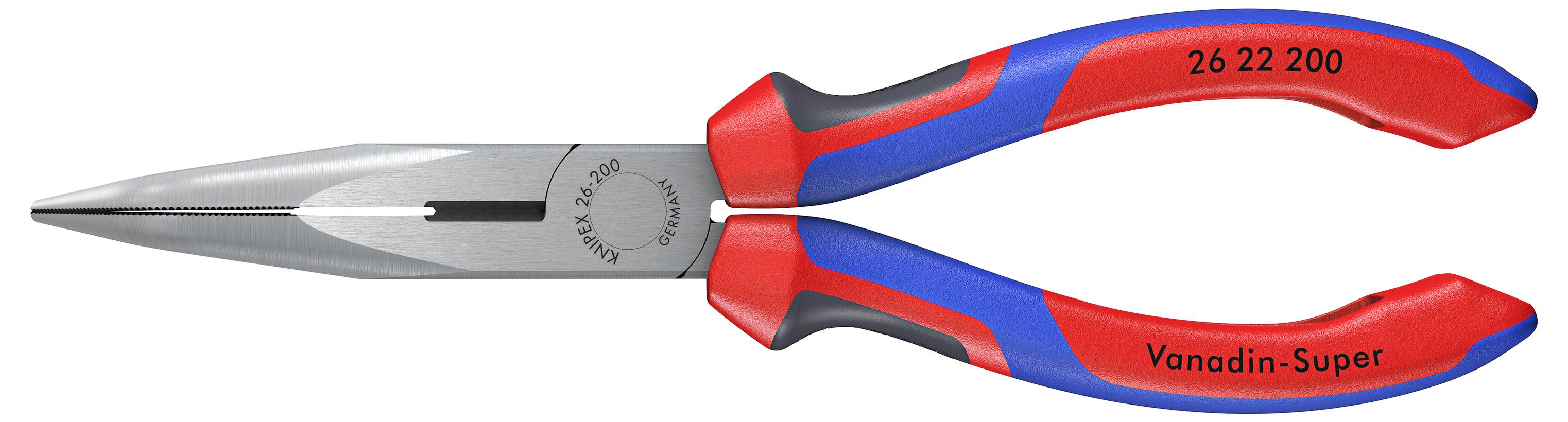 A tapered combination pliers with red and blue handles, marked with 'Vanadin-Super' and '26 22 200'.