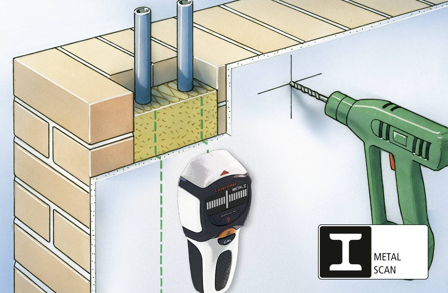 Laserliner Detector MultiFinder Plus 080.965A Locating depth (max.) 100 mm Suitable for Wood, Ferrous metal, Non-ferrous-10