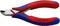 Side cutters with blue and red handle by Knipex, suitable for copper wire up to 1.3 mm in diameter.