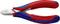 Red and blue Knipex side cutters made of metal for maximum wire thickness of 1.6 mm. Inscription 'Made in Germany'.
