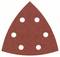 A triangular sandpaper with six round holes, often used with power tools for fine sanding work.