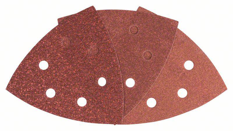Bosch Accessories 2607017111 Delta grinder blade set Hook-and-loop-backed, Punched Grit size 60, 80, 180 Width across corners 105 mm 1 Set
