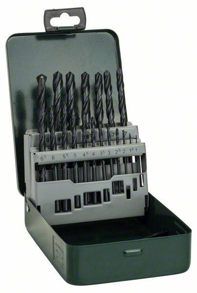 Bosch Accessories 2607019435 HSS Metal twist drill bit set 19-piece rolled DIN 338 Cylinder shank 1 Set