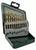 Drill bit set in a green case, comprising ten drill bits of varying sizes, ranging from 1.5 to 6.5 mm, neatly arranged in their holder.