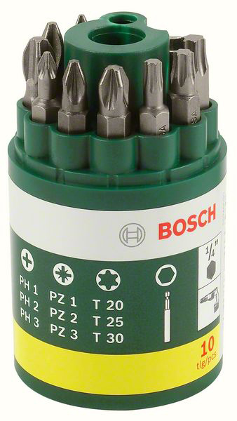 Bosch Accessories Promoline 2607019452 Bit set 10-piece Phillips, Pozidriv, Star