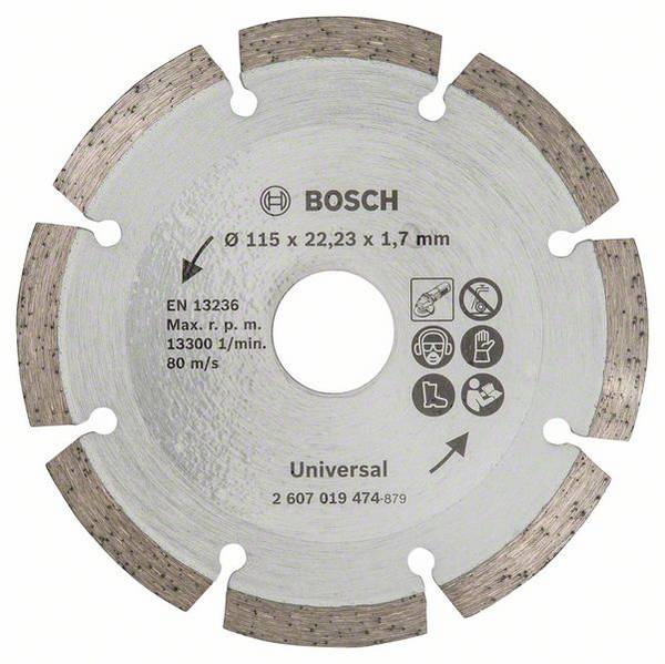 Bosch Accessories 2607019474 2607019474 Diamond cutting disc Diameter 115 mm Bore diameter 22.23 mm Construction materials 1 pc(s)