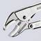 An adjustable, chrome-plated pliers with serrated gripping surfaces, manufactured in Germany, suitable for gripping various workpieces.