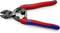 Wire cutters in black and red, suitable for cutting piano wire up to 3.6 mm. Brand name "Knipex" on the handles.