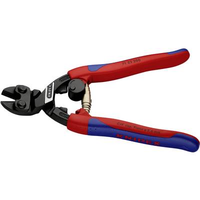 Wire cutters with red handles and blue accents, suitable for cutting wires and cables. Model numbers and brand name are visible.