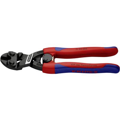 'KNIPEX' Mini Bolt Cutters, red-blue, with robust blades, suitable for cutting metal wires up to 3.5 mm.