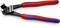 Wire cutters with red and blue handles, suitable for precise wire cutting. Markings on handles display model and specifications.