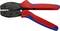 Wire cutters with red and blue handles, suitable for stripping and cutting cables in various sizes.