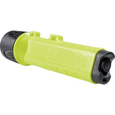 Green torch with the inscription 'PARALUX CERTIFIED LIGHTING'. Black handle and black cap.