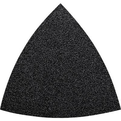 Black, triangular sanding pad with a fine texture, likely used for a multi-tool.