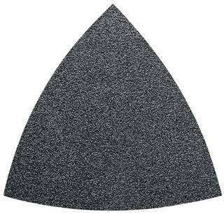 A black triangular sandpaper, suitable for multi-tool sanders, is shown.