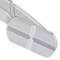 A grey, metallic object with two parallel cuts on its surface.