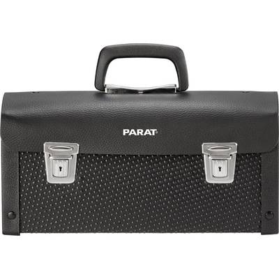 Black tool case with handle and two front locks. 'PARAT' marking in the centre. Contoured design on the front side.