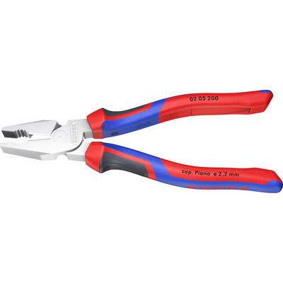 Wire cutters with blue and red handles, suitable for cutting wires up to 2.2 mm. Marking: 'cap. Piano ø 2.2 mm'.