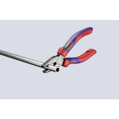 'Knipex pliers cut through a metal pipe.'