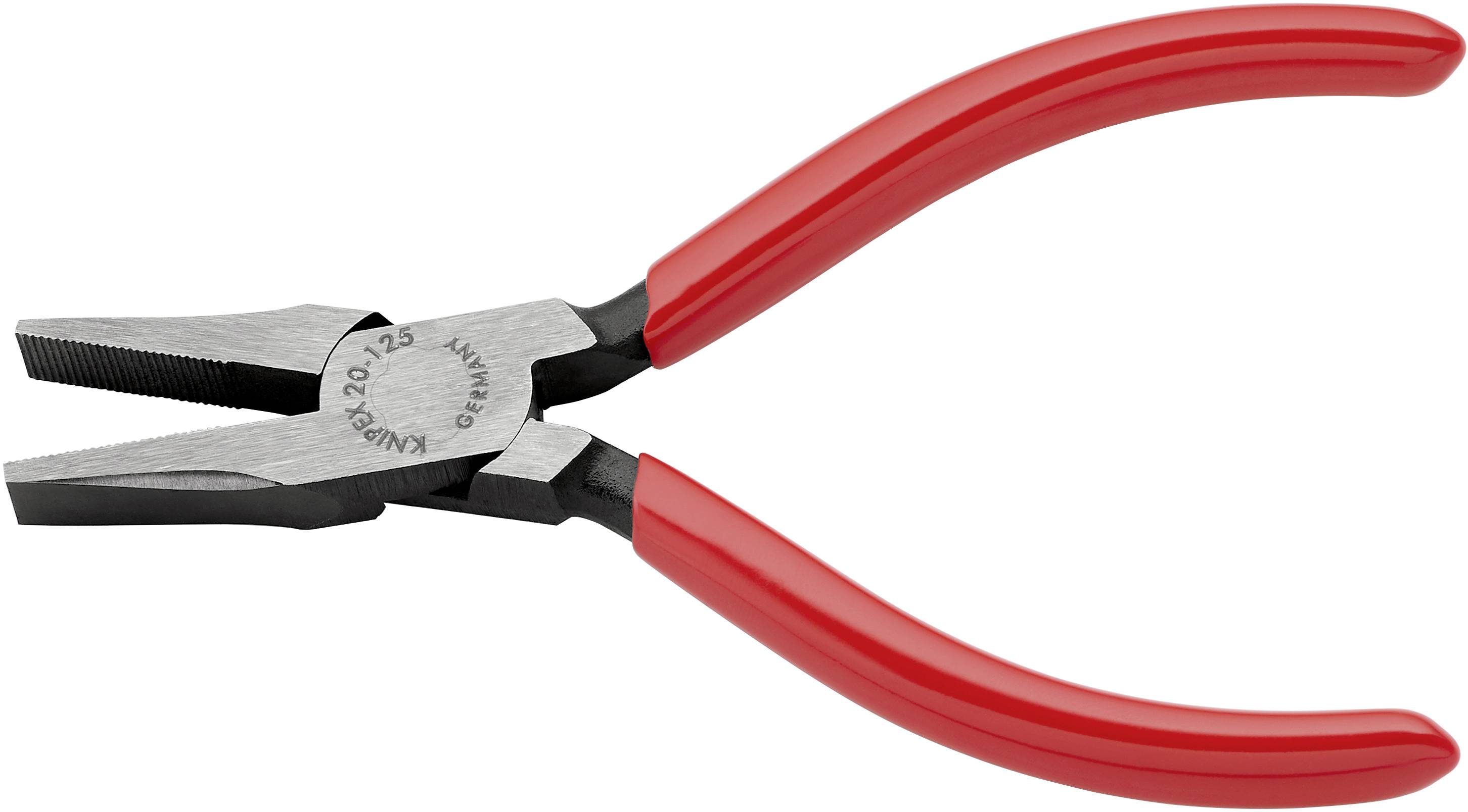 A pair of pliers with red handles and metal jaws; suitable for gripping and cutting tasks in craft or DIY projects.