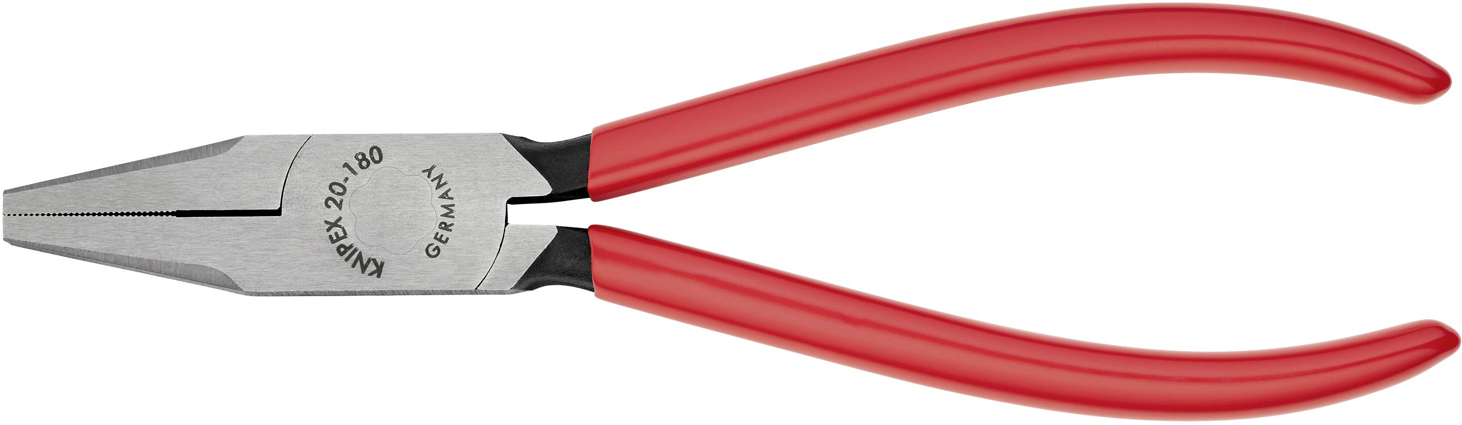 A red combination pliers with the inscription 'Germany'. Suitable for cutting and gripping tasks in manual craftwork.