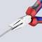 Red and blue combination pliers cutting a silver wire rope. Pliers demonstrate precision and strength, ideal for workshop tasks.