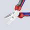 A pair of pliers with a red and blue handle, opened and slightly tilted to the left, on a light background.