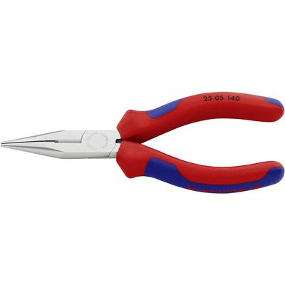 A red and blue combination pliers made of metal with the inscription '25 05 140'.