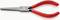 Red KNIPEX flat pliers on a white background, suitable for precise gripping and cutting of wires and small workpieces.