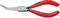 A red pointed pliers with curved tips, suitable for precise gripping and working in hard-to-reach areas.