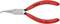 Red precision curved electronics side cutting pliers by KNIPEX, chrome vanadium steel, compact, ideal for fine work in electronics.