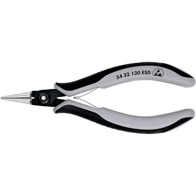 Electronic pliers with black and grey handles, side inscription '34 32 130 ESD'. Suitable for precise work.