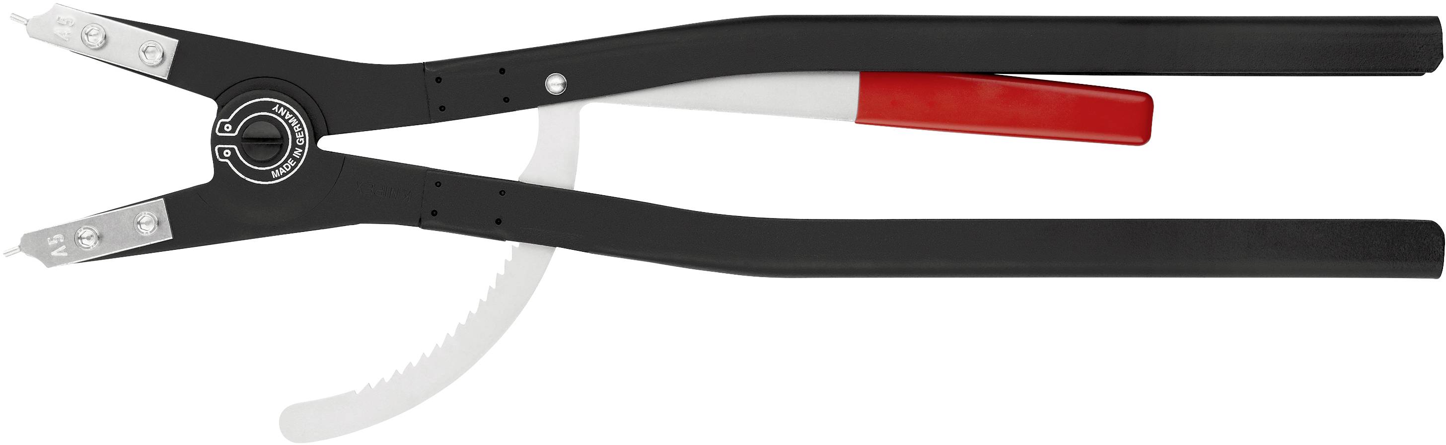 A black, long circlip hex tension wrench with a red handle, used for securely fastening and releasing retaining rings.