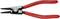 A red circlip pliers with slightly curved handles. Suitable for internal circlips from 3-10 mm. Manufacturer specification: 'Knipex'.